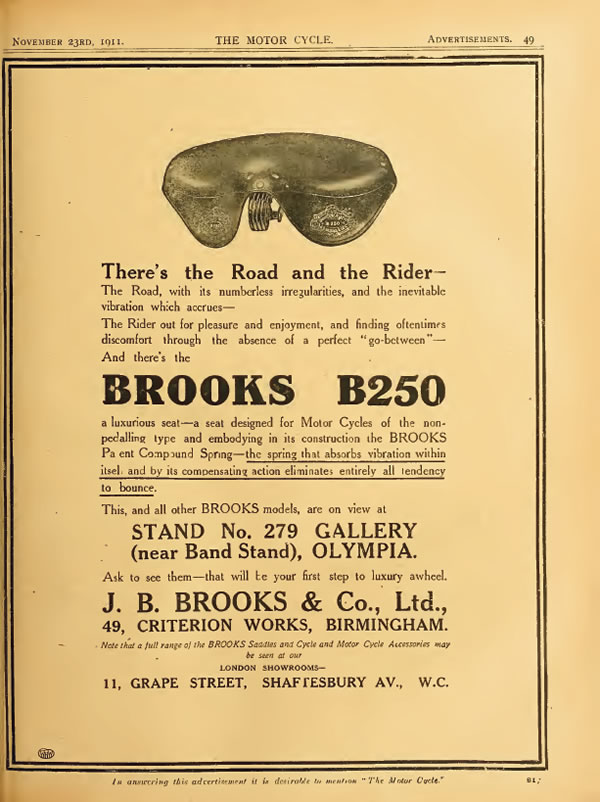Brooks Saddle B250 1911